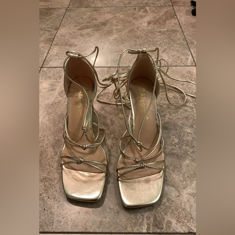 Women’s Gold Strappy Heel
